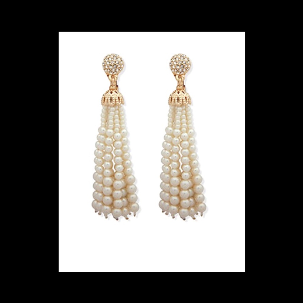 Anne Klien Pearl Tassel Earrings NWT